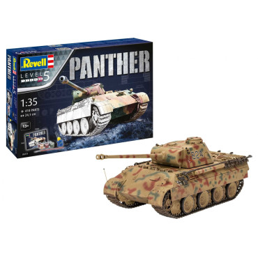 KIT PARA MONTAR REVELL GIFT SET TANQUE DE GUERRA PANTHER AUSF. D 1/35 418 PEÇAS COMPLETO COM TINTAS COLA E PINCEL REV 03273